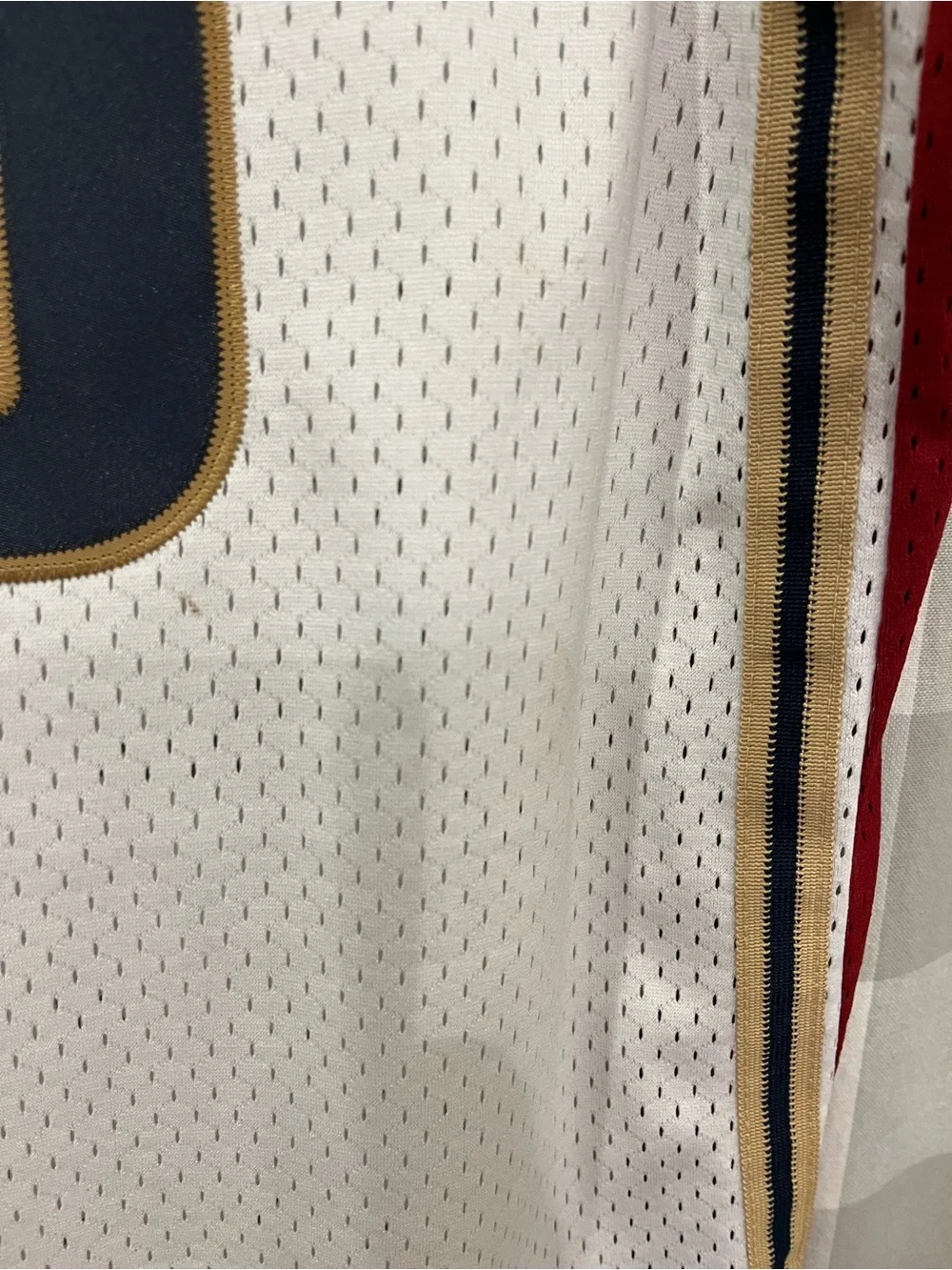 Nike White Kids Athletic Shorts with Red and Gold Trim